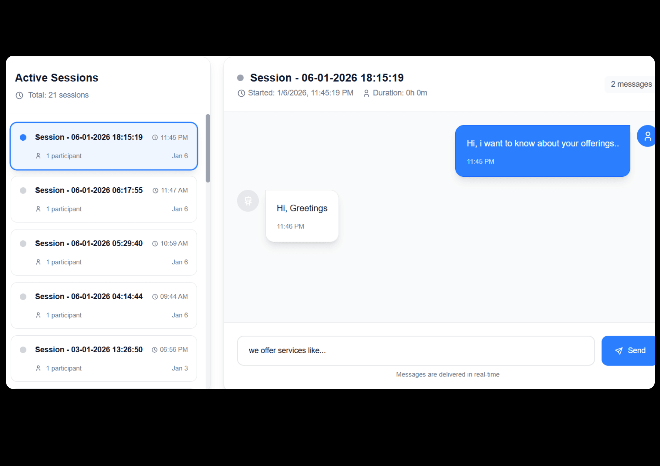 WidgetKraft LiveChat in action