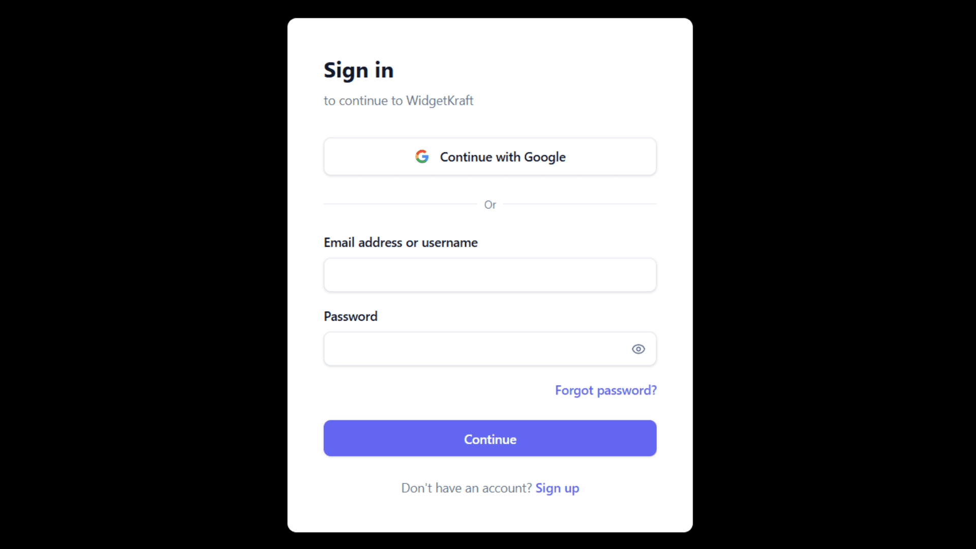 generic signup form
